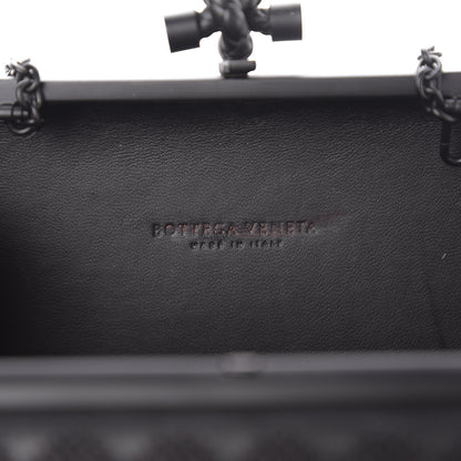 Bottega Veneta Sequin Paillettes Tartan Chain Knot Clutch Black 5 of 8