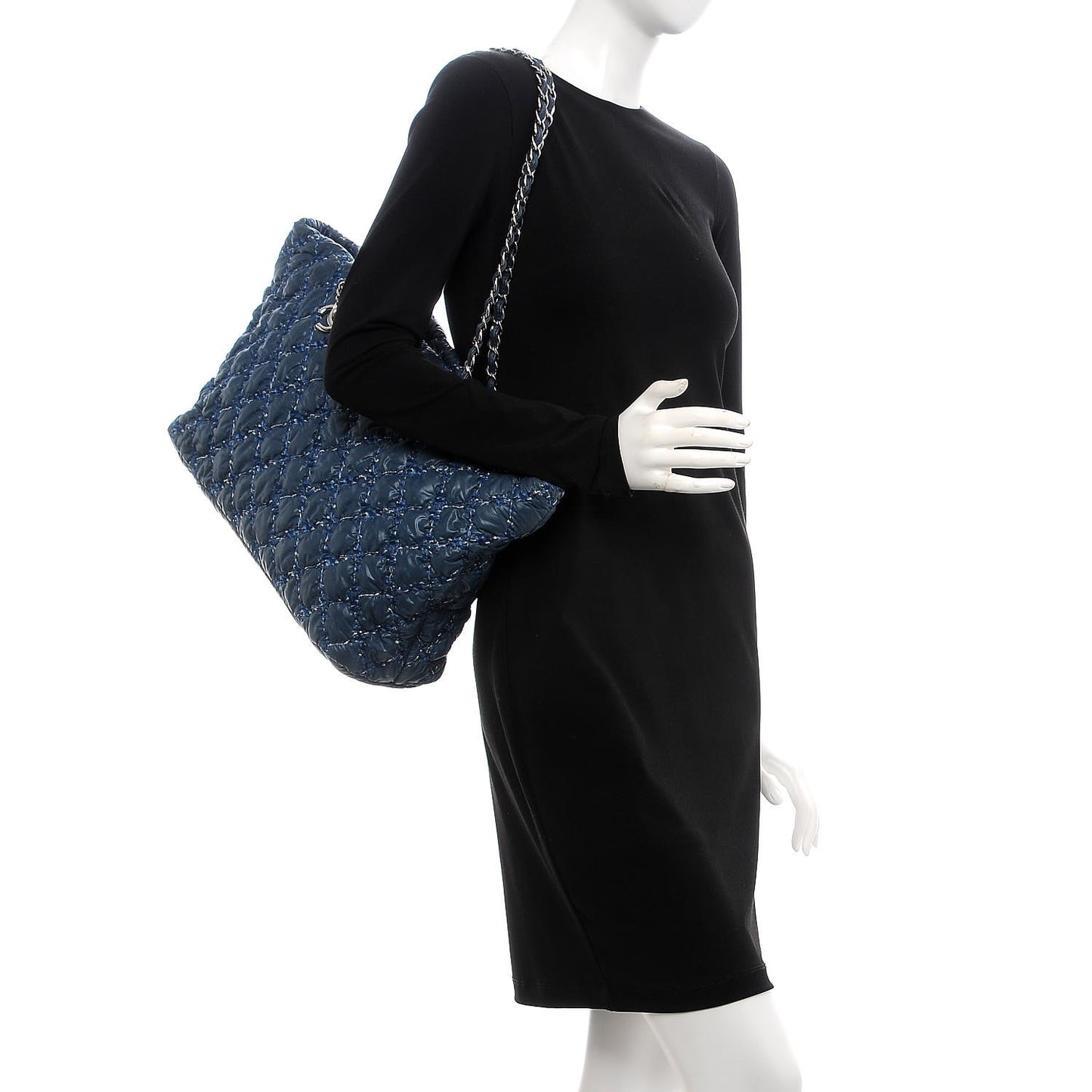 Nylon Quilted Tweed on Stitch Tote Blue