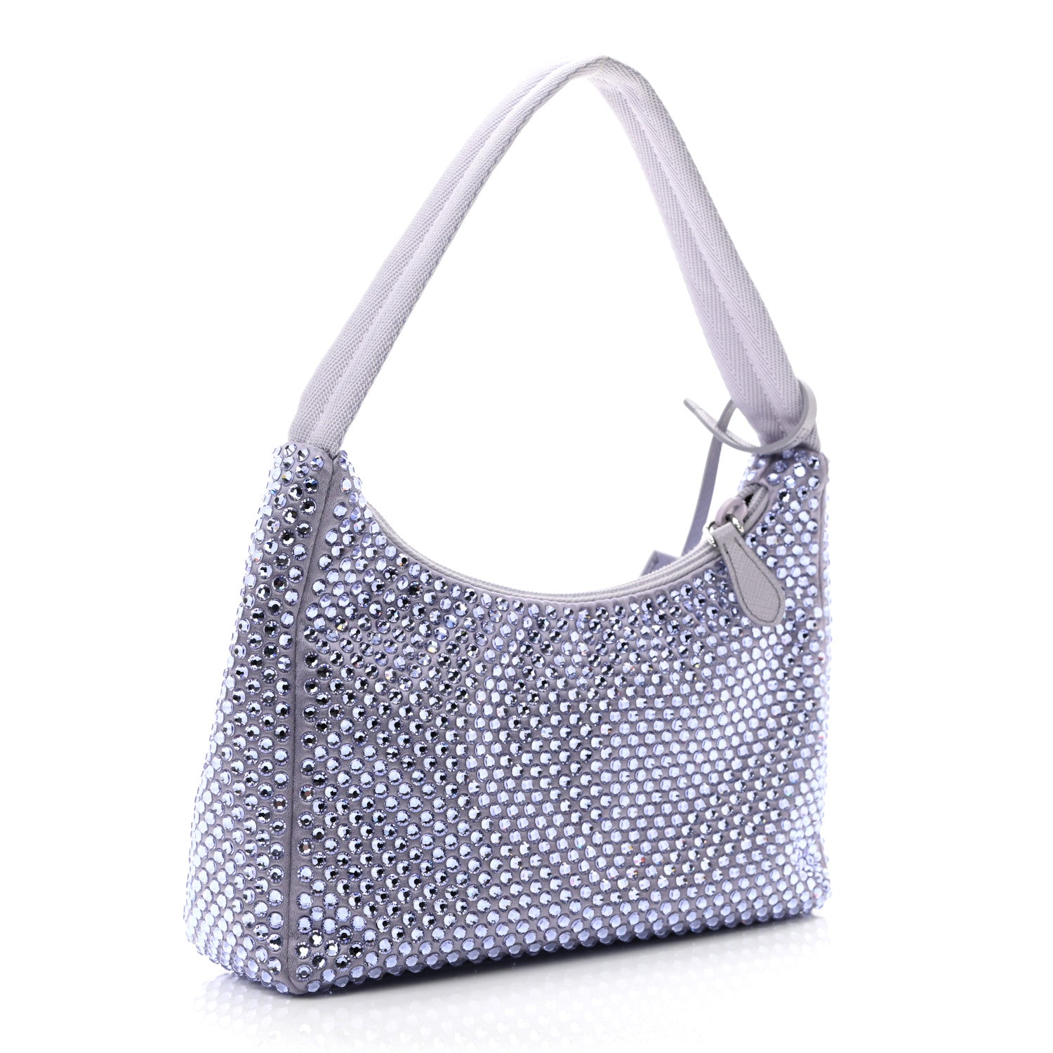 Prada Satin Crystal Mini Re-Edition 2000 Bag Glicine 3 of 10