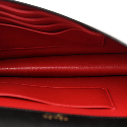 Prada Saffiano Lux Monochrome Chain Wallet Black 5 of 9