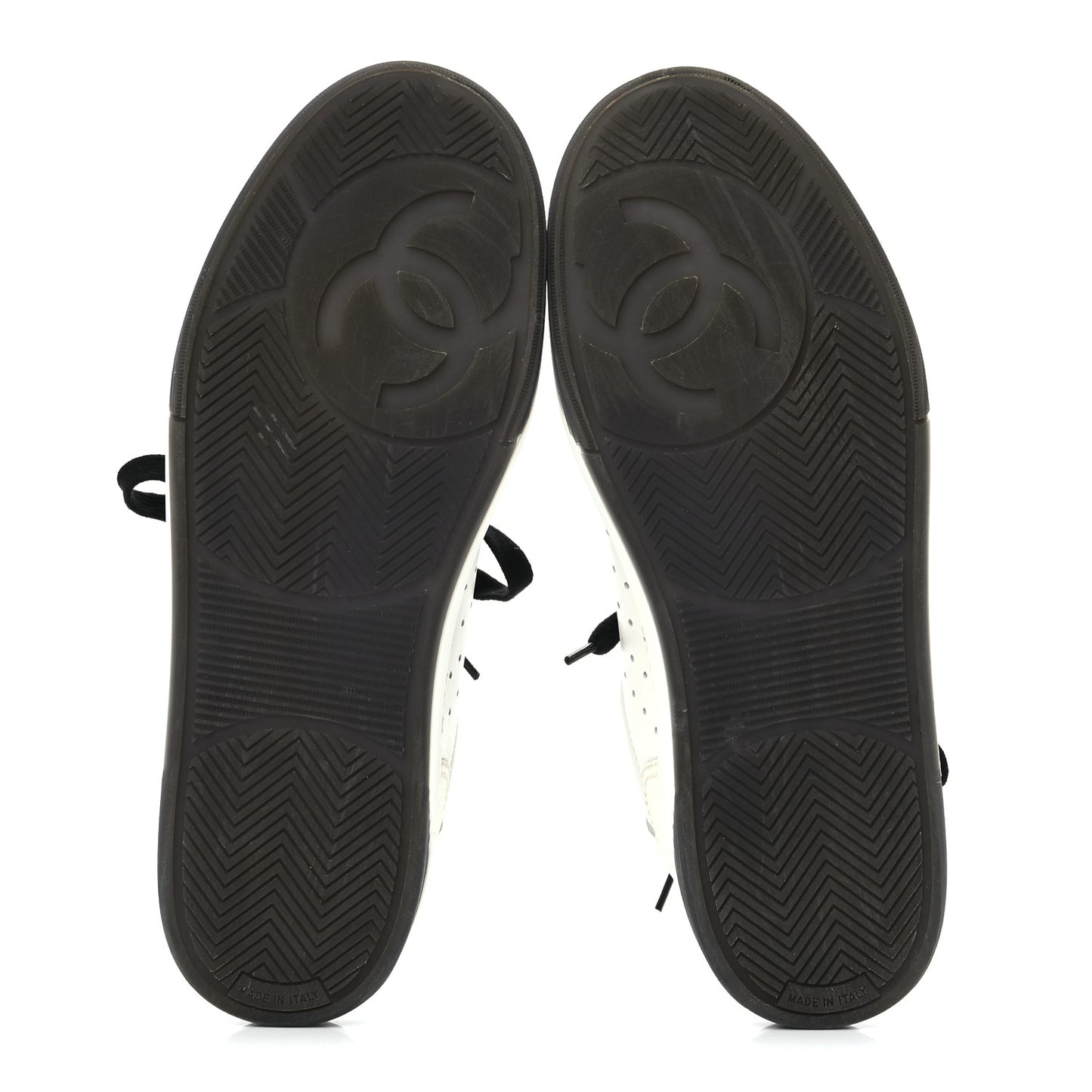 Grained Calfskin Fabric Womens Logo Sneakers 41White Black