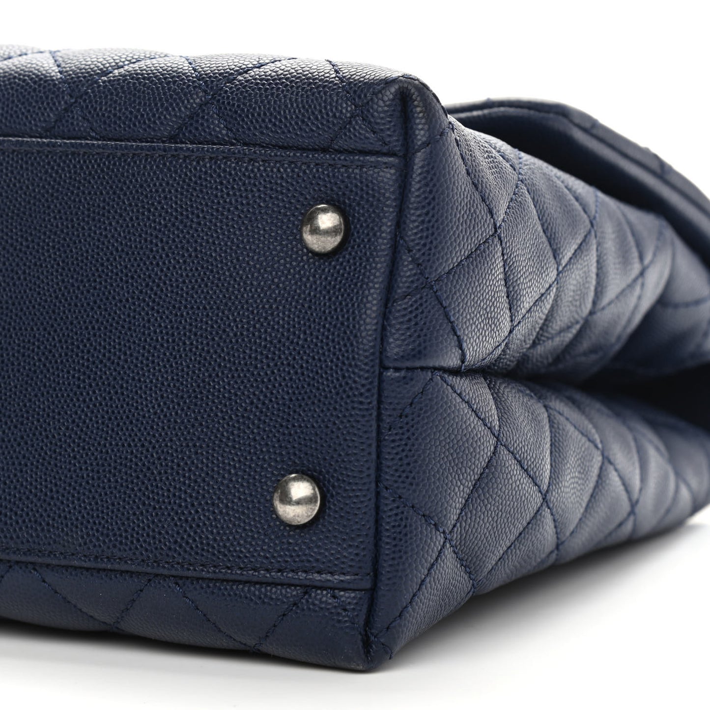 Caviar Lizard Quilted Medium Coco Handle Flap Blue