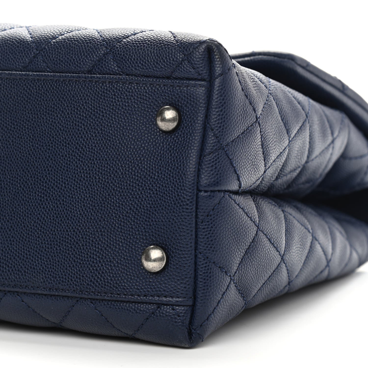 Chanel Caviar Lizard Quilted Medium Coco Handle Flap Blue 10 of 11
