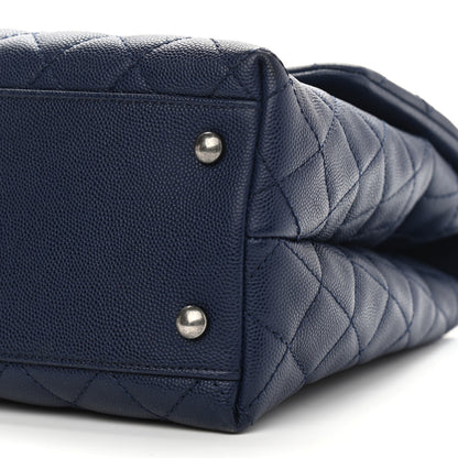 Chanel Caviar Lizard Quilted Medium Coco Handle Flap Blue 10 of 11