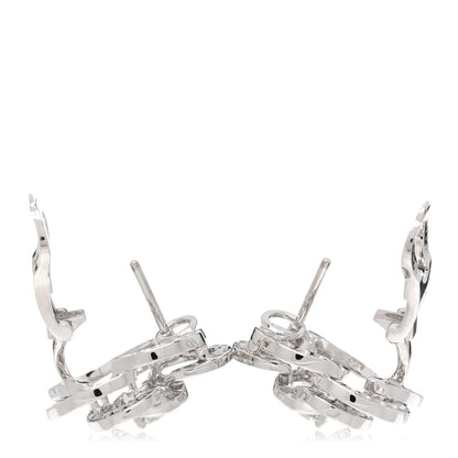 Chanel 18K White Gold Diamond Fil De Camelia Earrings 3 of 5