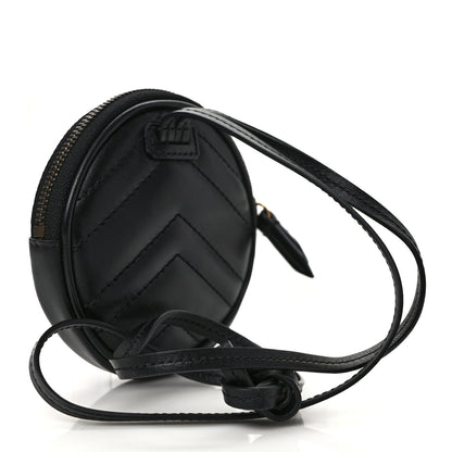Gucci Calfskin Matelasse GG Marmont Round Mini Bag Black 2 of 8