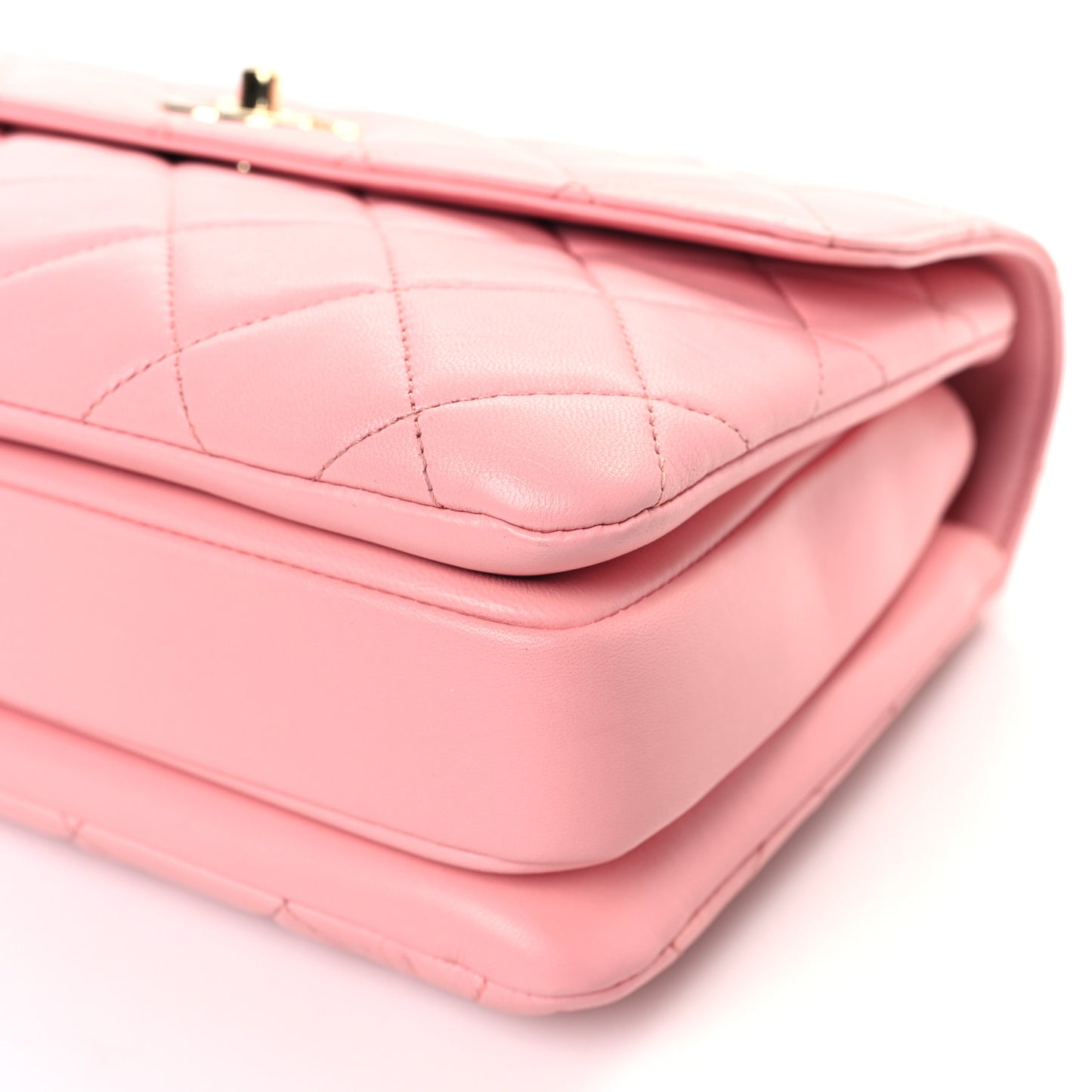 Lambskin Quilted Medium Trendy CC Flap Dual Handle Bag Pink
