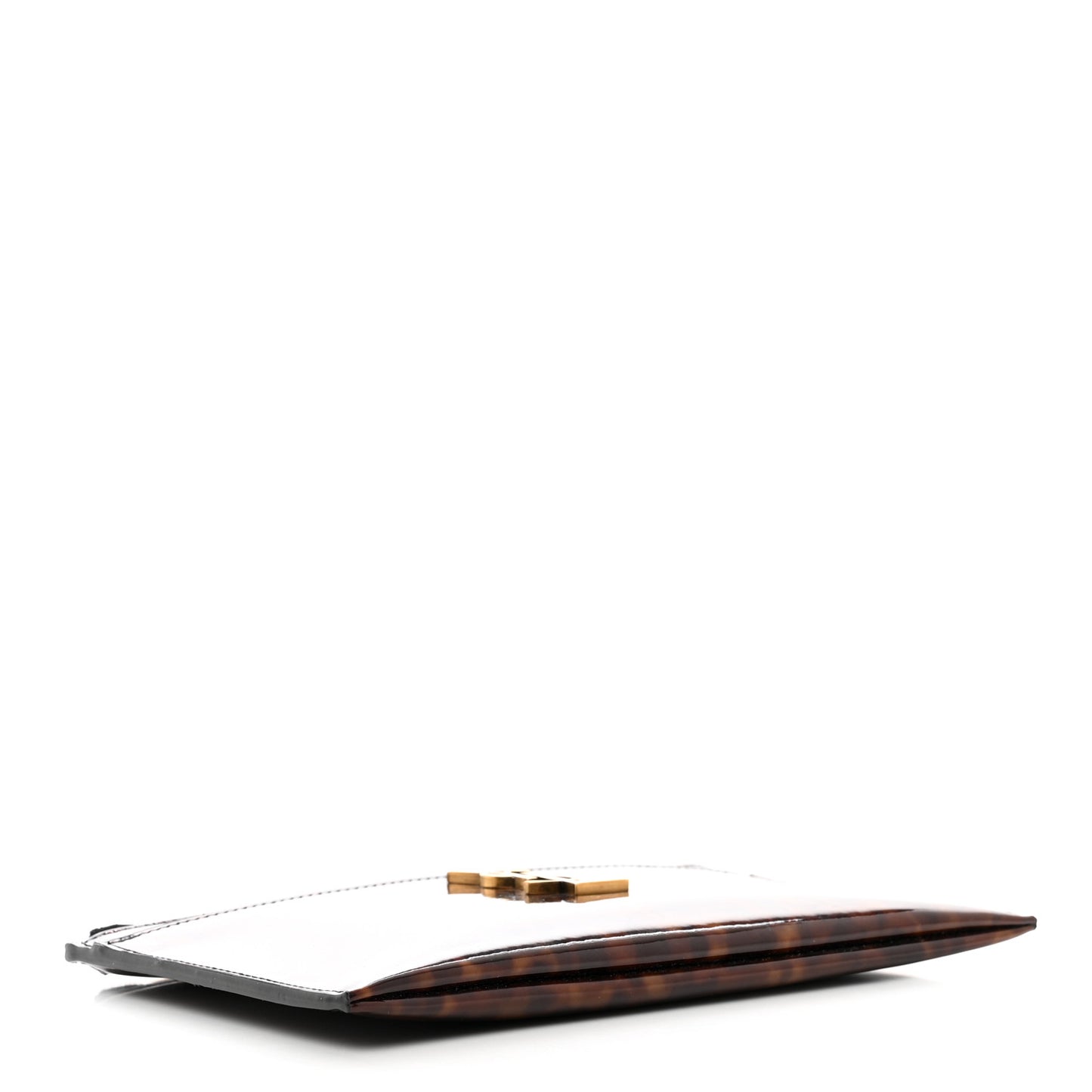 Patent Tartarugato Monogram Bill Pouch Tortoise Brown