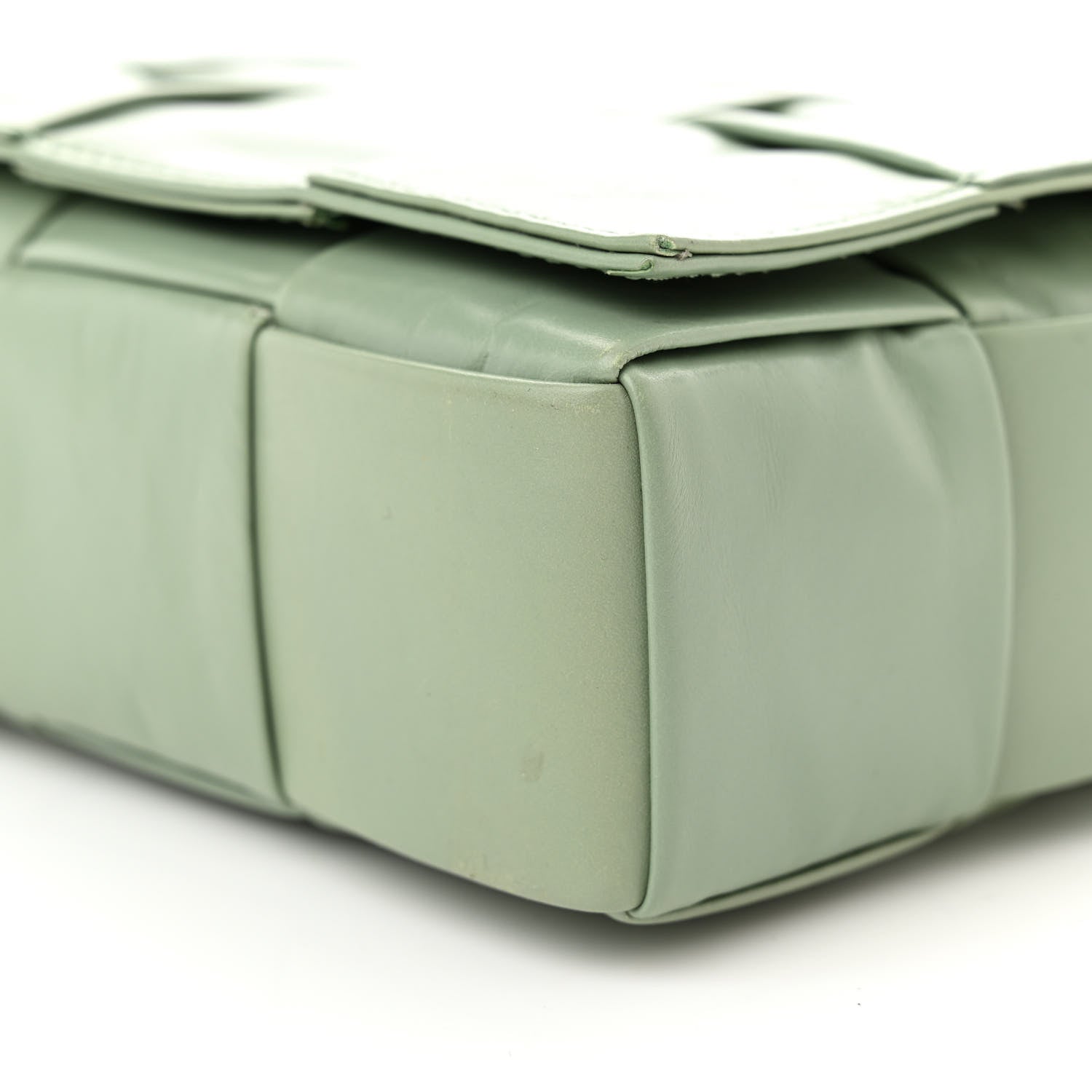 Bottega Veneta Paper Calfskin Maxi Intreccio Cassette Crossbody Bag Sage 10 of 12