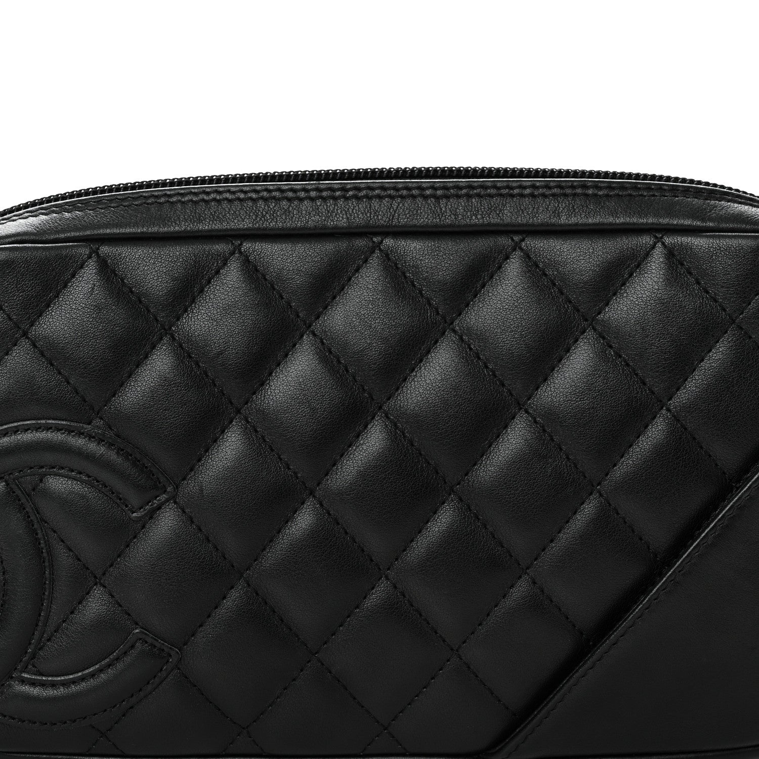 Chanel Calfskin Quilted Cambon Pochette Black 8 of 10