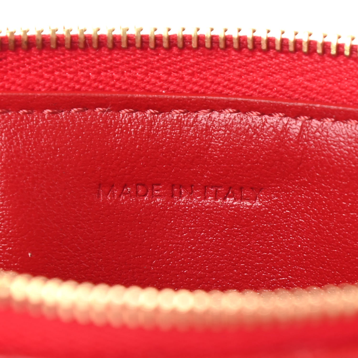 Celine Calfskin Quilted C Charm Coin Card Pouch Red 7 of 9