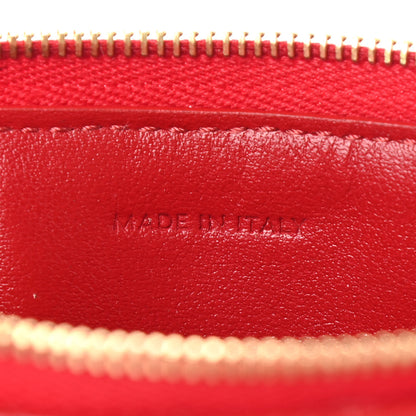 Celine Calfskin Quilted C Charm Coin Card Pouch Red 7 of 9