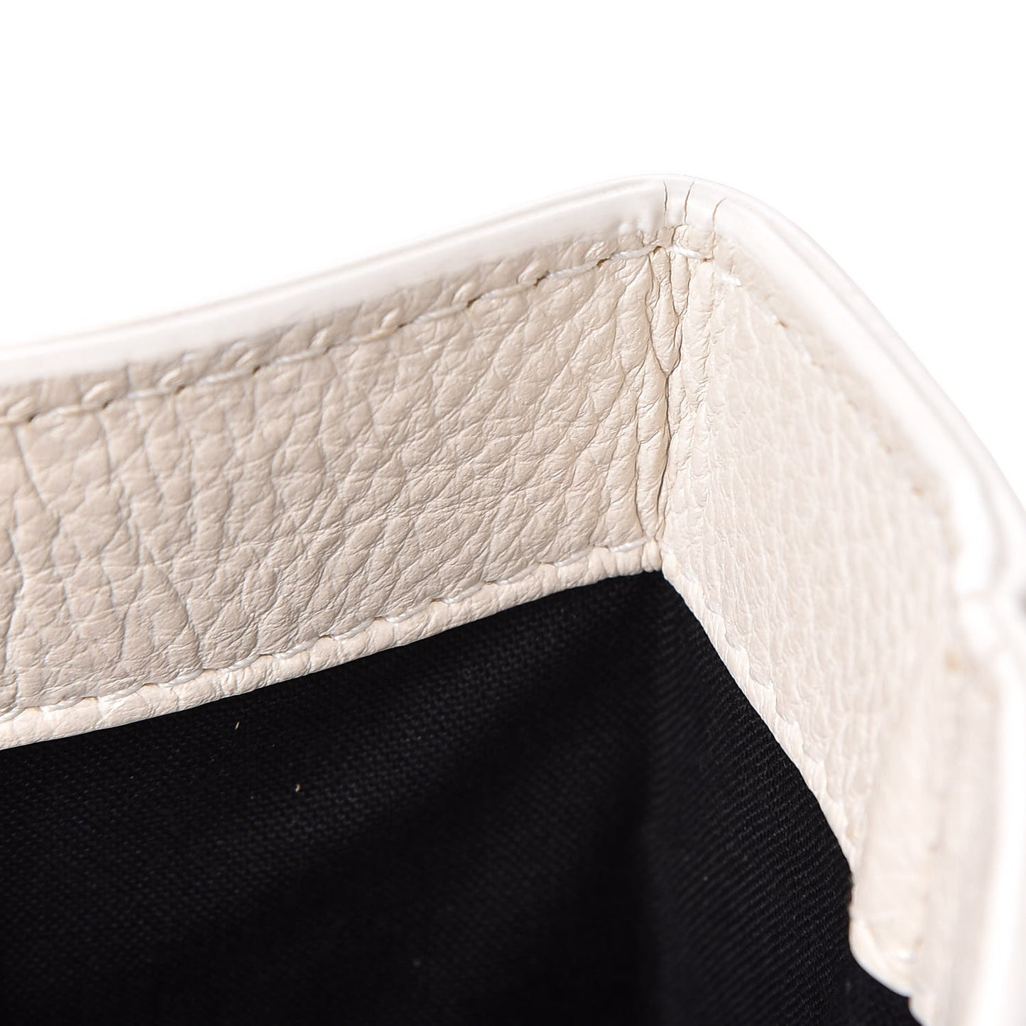 Calfskin Logo Small Shopping Tote White