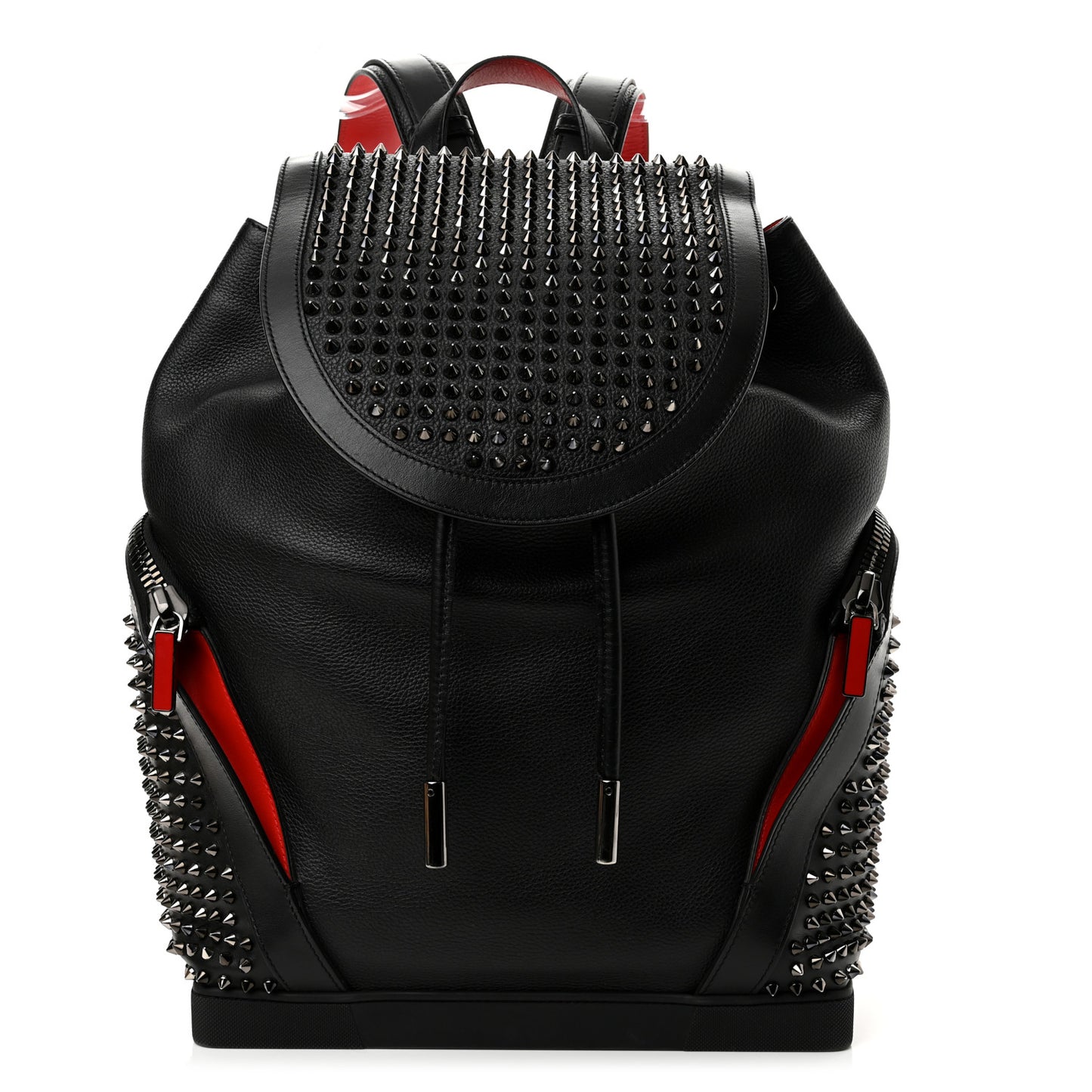 Calfskin Spiked Explorafunk Backpack Black