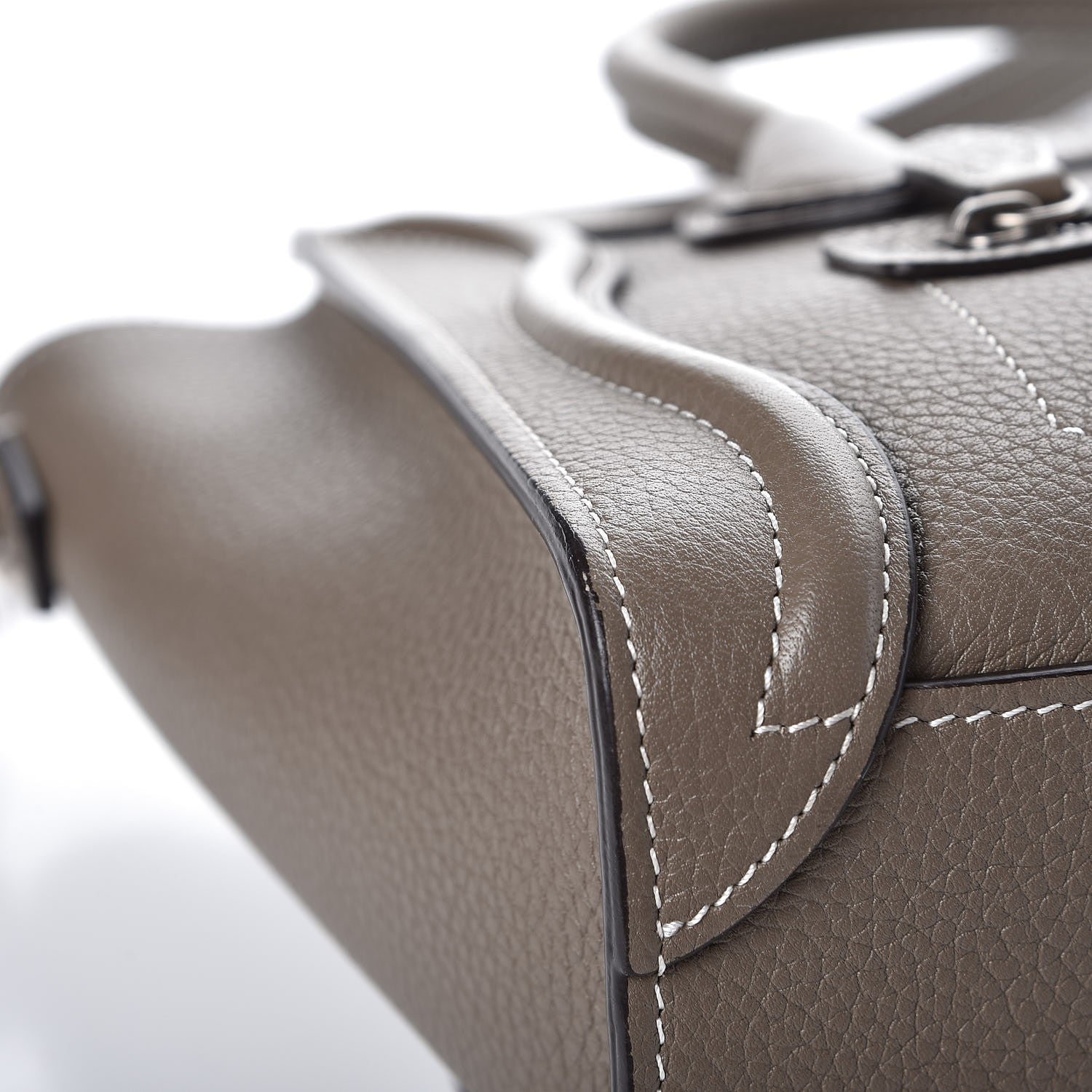 Celine Drummed Calfskin Nano Luggage Souris 9 of 12