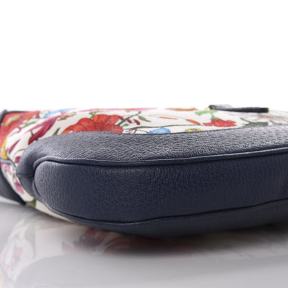 Gucci Canvas Flora Jackie O Hobo Blue Agata 8 of 9