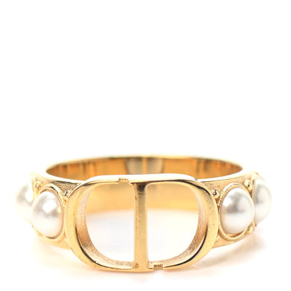 Christian Dior Metal Pearl 30 Montaigne Ring M Gold 1 of 4