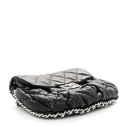 Chanel Washed Lambskin Quilted Medium Chain Around Flap Black 4 of 11