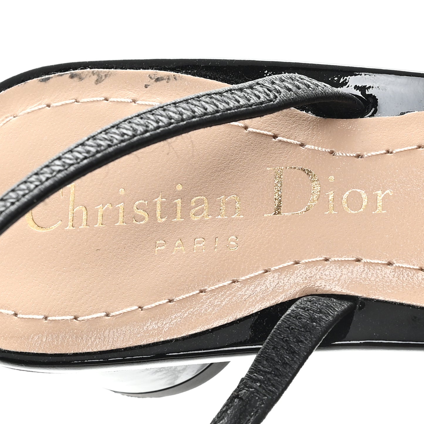 Patent Dior Day Slingback 35mm Pumps 38 Black