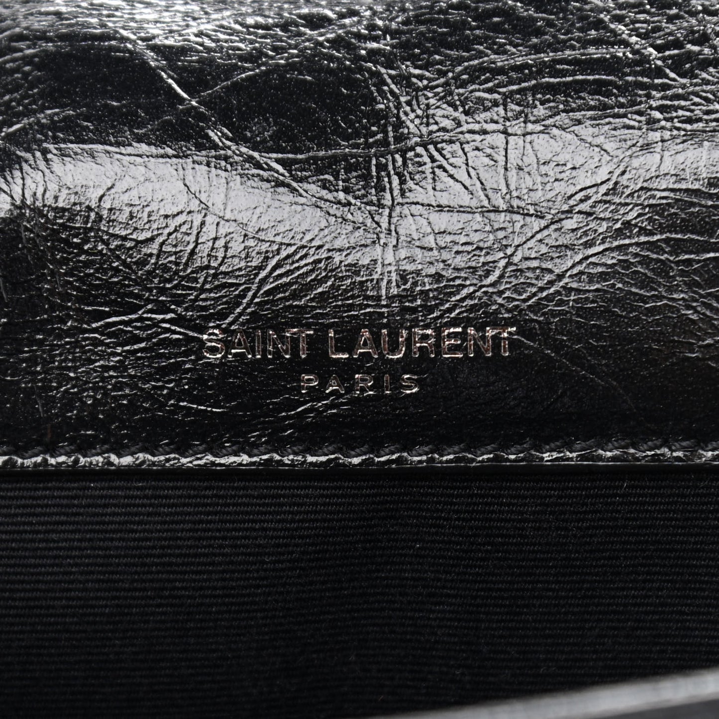 Crinkled Calfskin Matelasse Monogram Baby Niki Chain Satchel Black