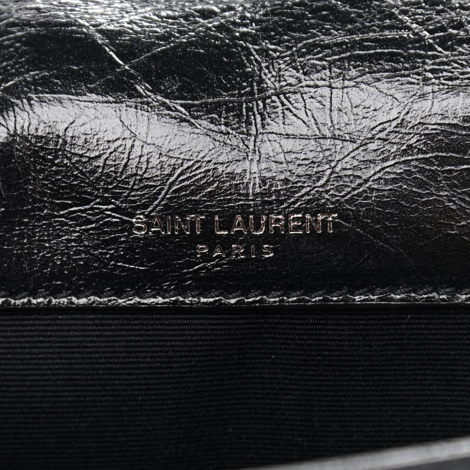 Saint Laurent Crinkled Calfskin Matelasse Monogram Baby Niki Chain Satchel Black 6 of 11