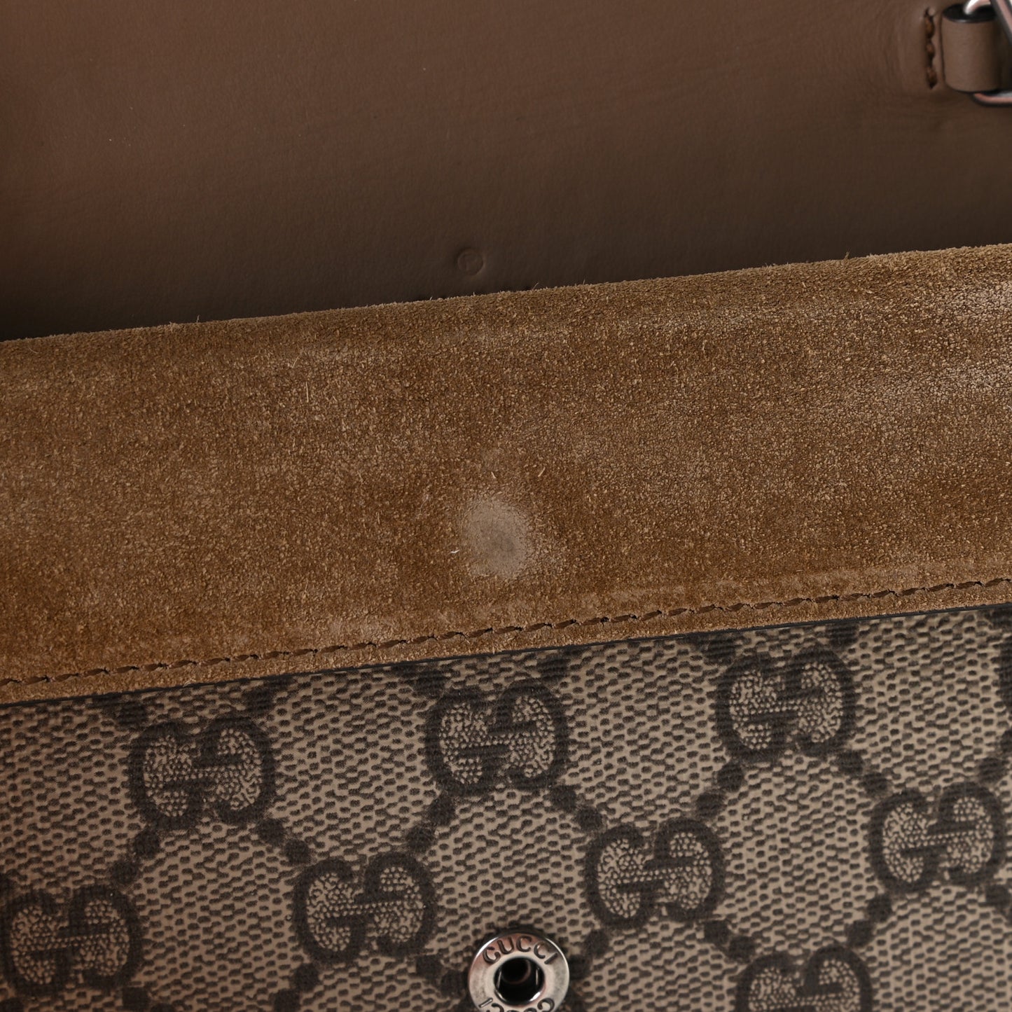 GG Supreme Monogram Super Mini Dionysus Shoulder Bag Taupe