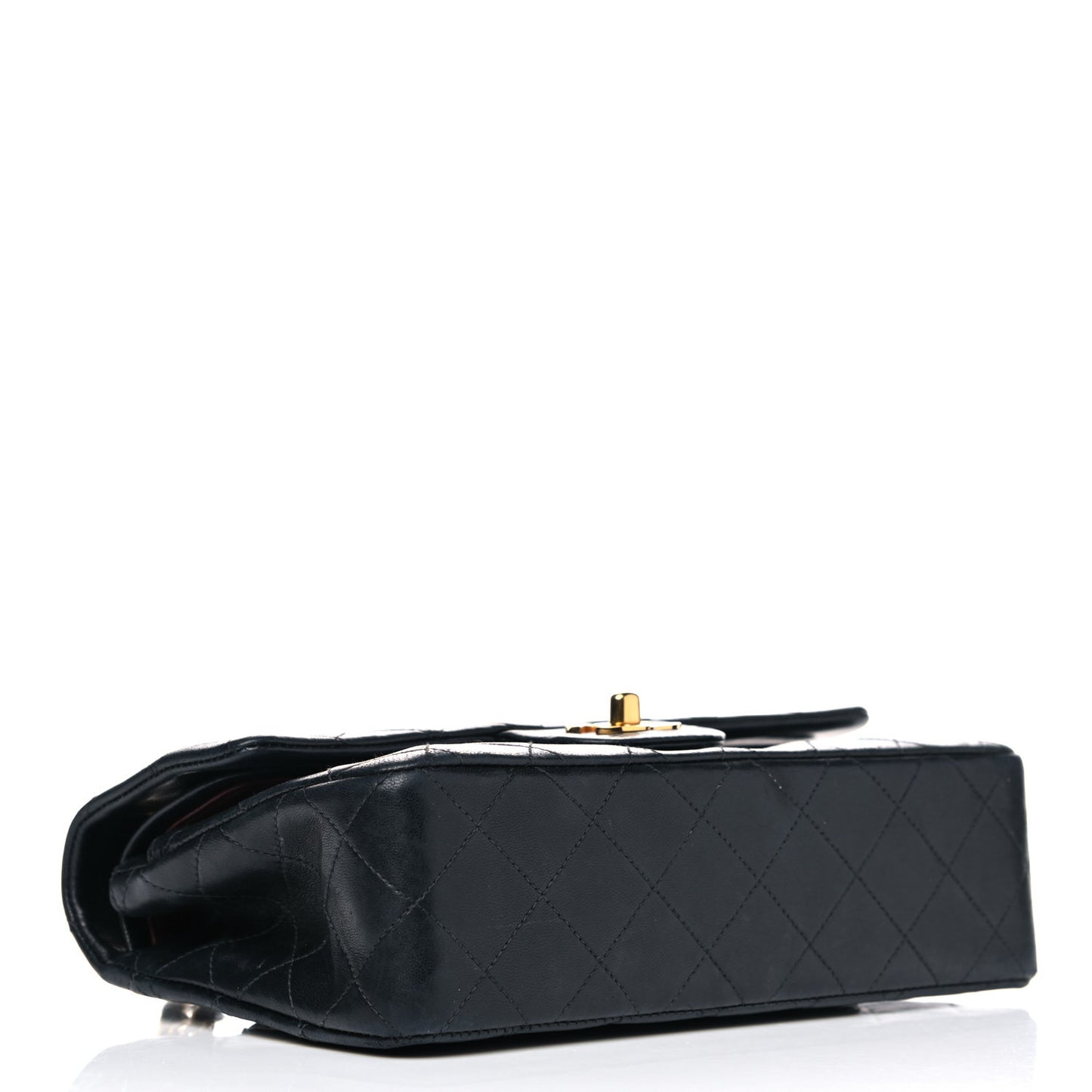 Lambskin Quilted Small Double Flap Black