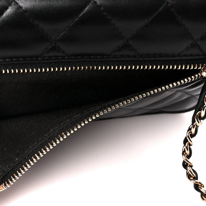 Chanel Lambskin Quilted Mini Trendy CC Wallet On Chain WOC Black 7 of 14