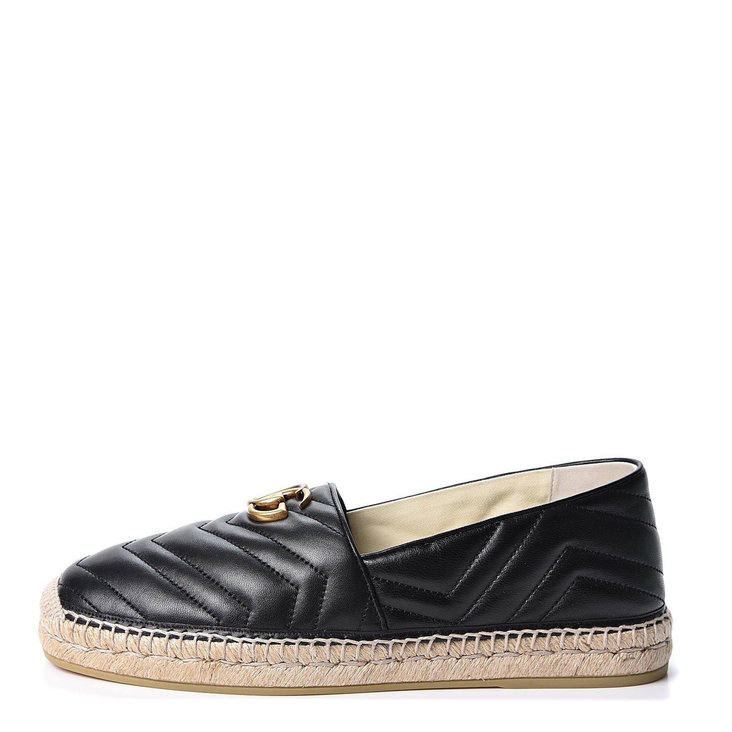 Nappa Matelasse Mens GG Marmont Espadrilles 10 Black