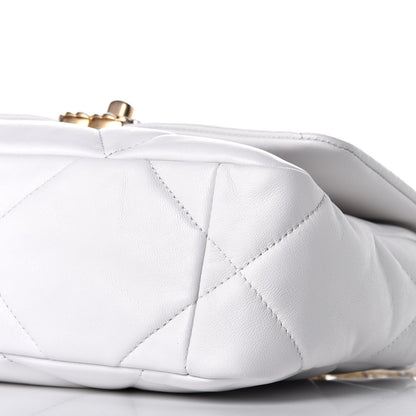 Chanel Goatskin Quilted Medium Chanel 19 Flap White 10 of 11