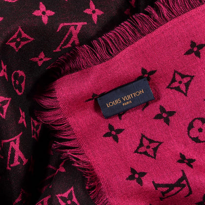 Louis Vuitton Wool Silk So LV Stole Black 3 of 4