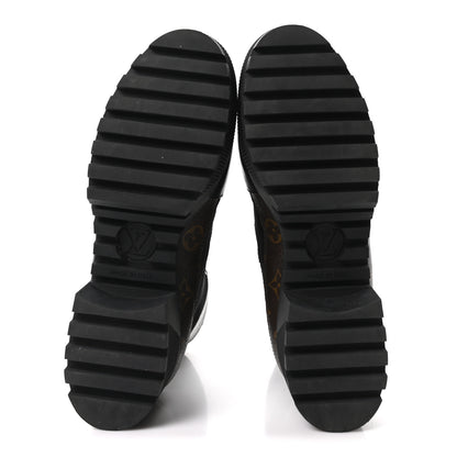 Louis Vuitton Suede Calfskin Monogram Laureate Platform Desert Boots 40 Black 6 of 9