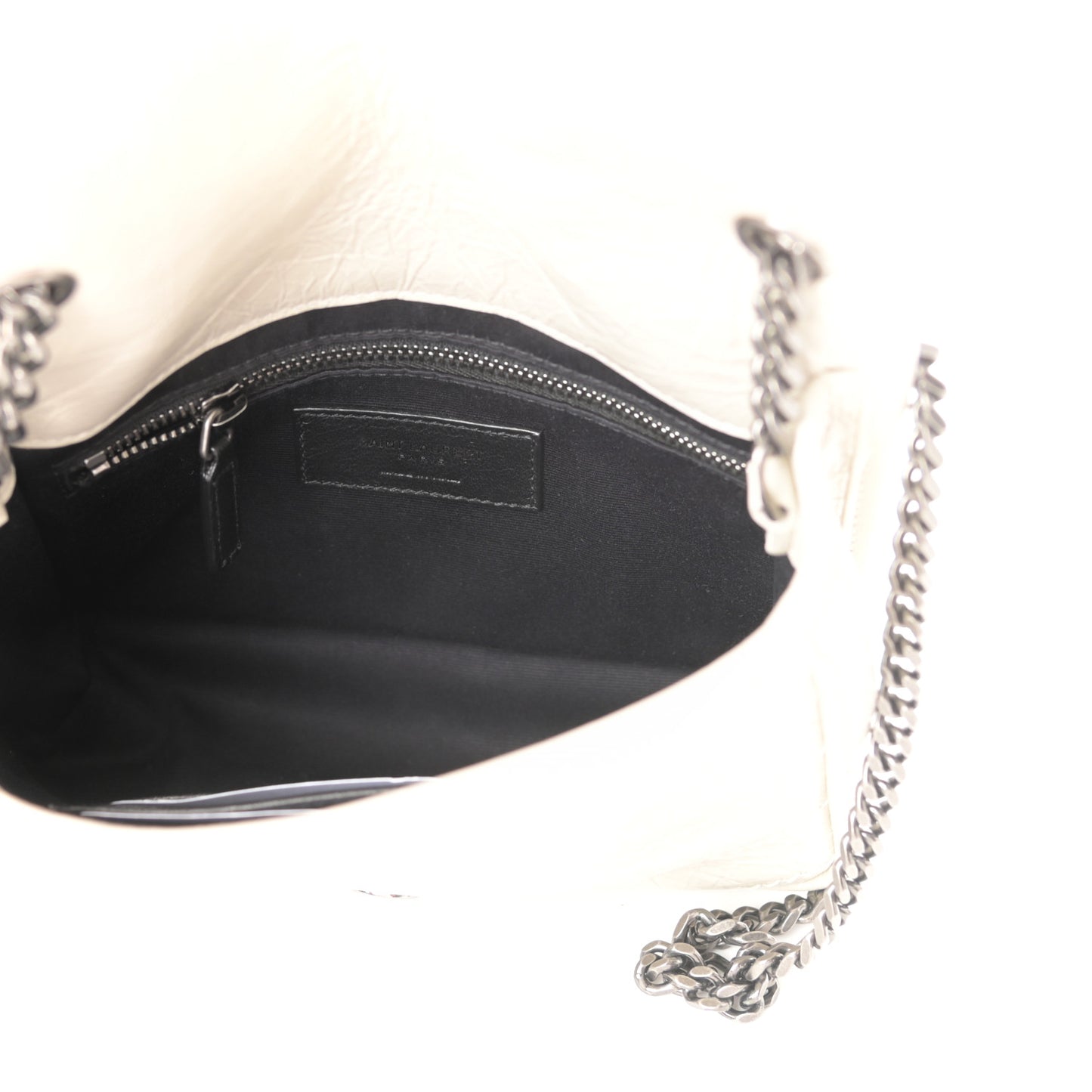 Crinkled Calfskin Matelasse Monogram Niki Chain Wallet Crema Soft