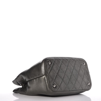 Chanel Metallic Caviar Quilted CC Timeless Tote Dark Silver 4 of 10