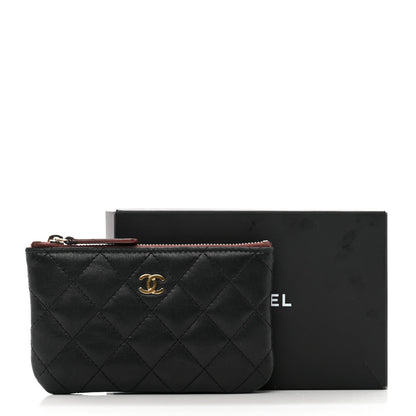 Chanel Lambskin Quilted Small Cosmetic Case Black 9 of 9