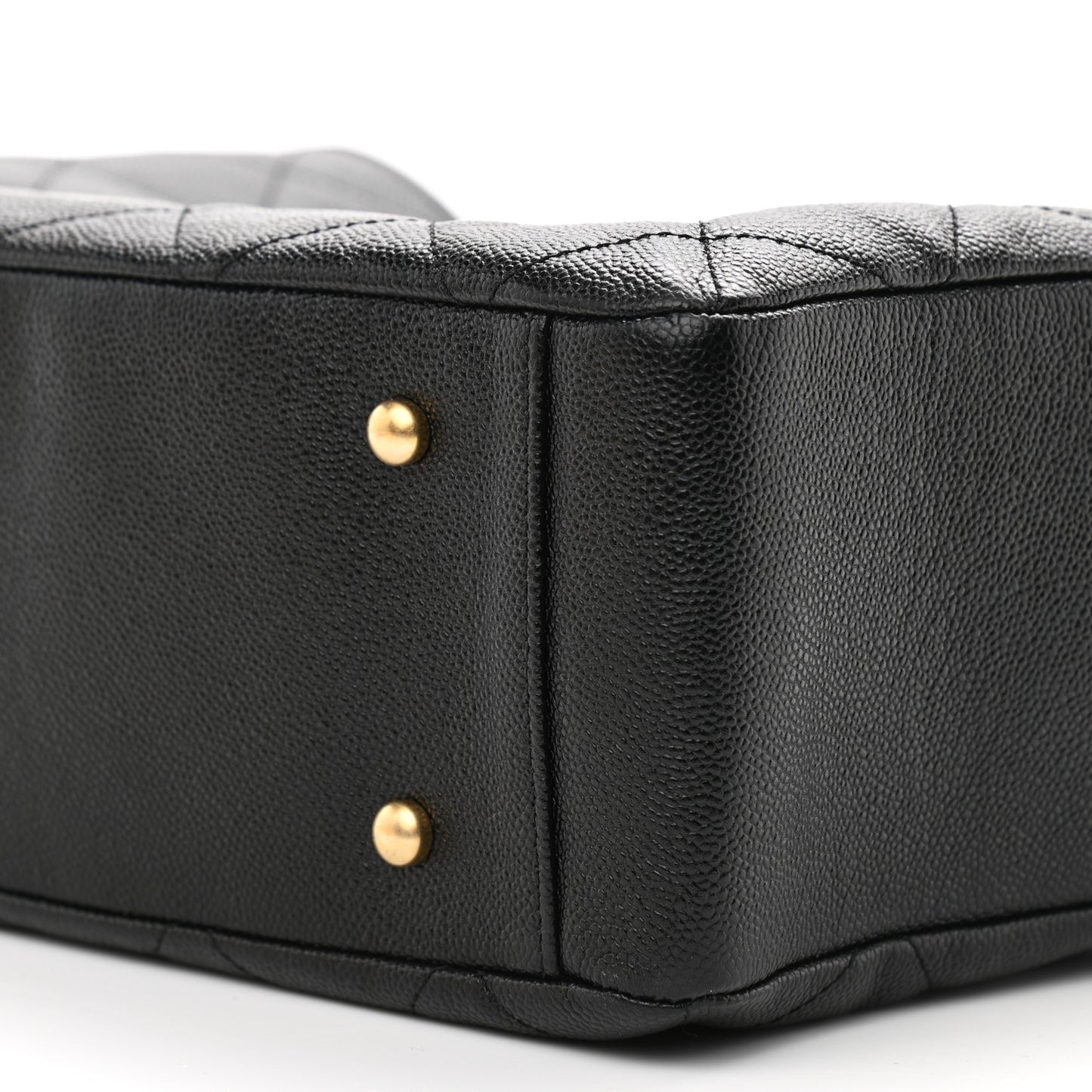 Caviar Quilted Small Shopping Tote Black