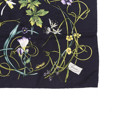 Gucci Silk Floral Square Scarf Black 2 of 3