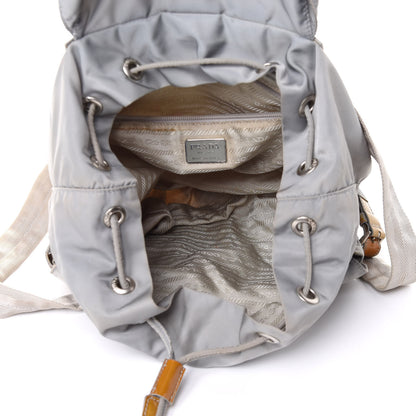 Prada Nylon Vela Patent Backpack Argento 4 of 8