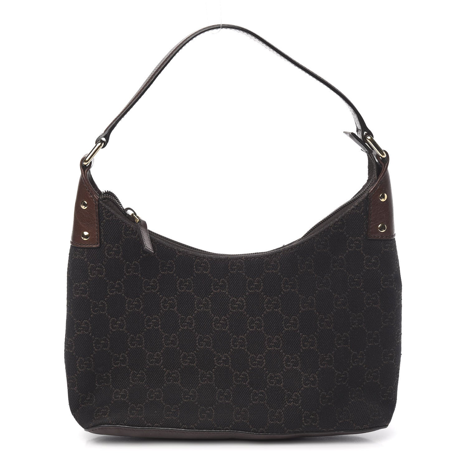 Gucci Monogram Small Hobo Navy Brown 1 of 11