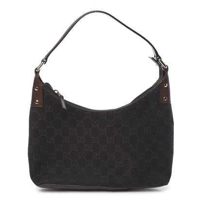 Gucci Monogram Small Hobo Navy Brown 1 of 11
