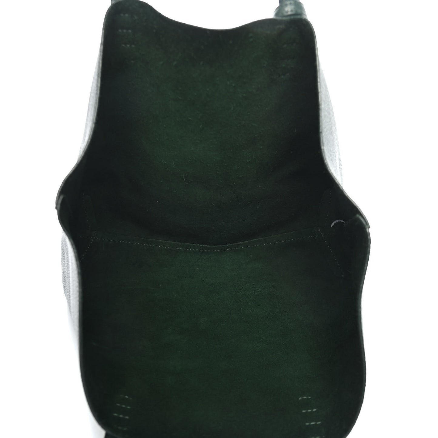 Tumbled Calfskin Small Shopping Tote Green