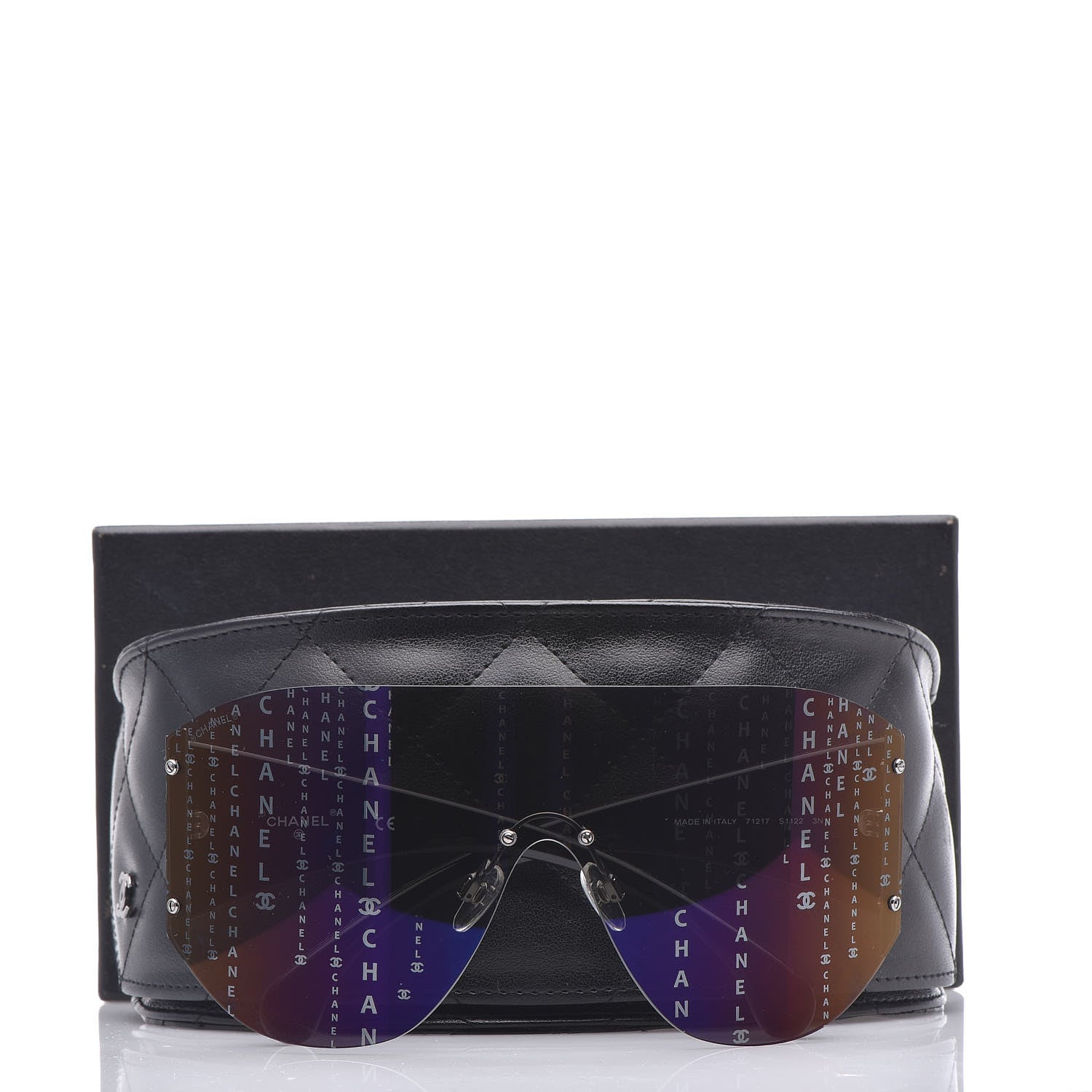 Chanel Acetate Shield Runway 71217 Sunglasses Black 9 of 9