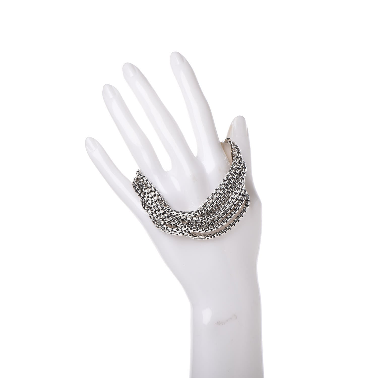 David Yurman Sterling Silver Eight-Row Box Chain Bracelet 2 of 5