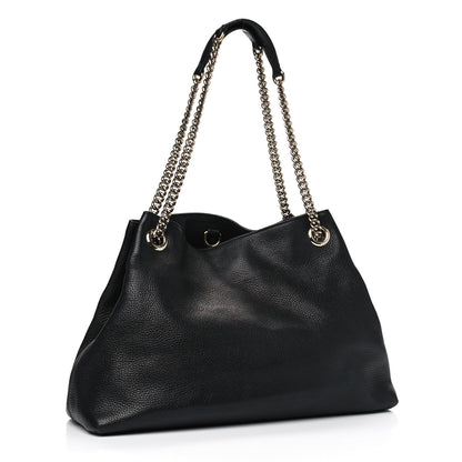 Gucci Pebbled Calfskin Medium Soho Chain Shoulder Bag Black 2 of 13