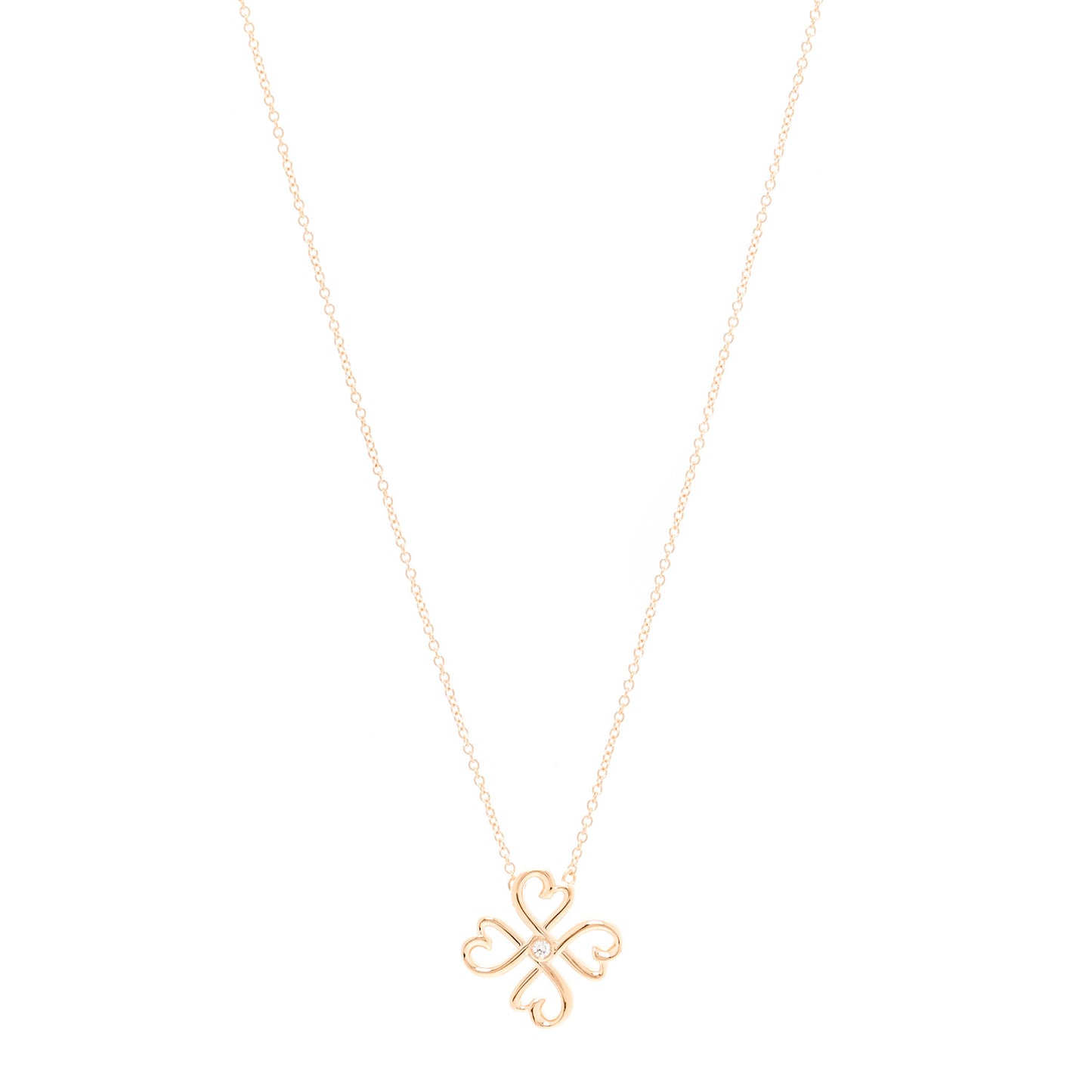 18K Rose Gold Diamond Paloma Picasso Loving Heart Pendant Necklace