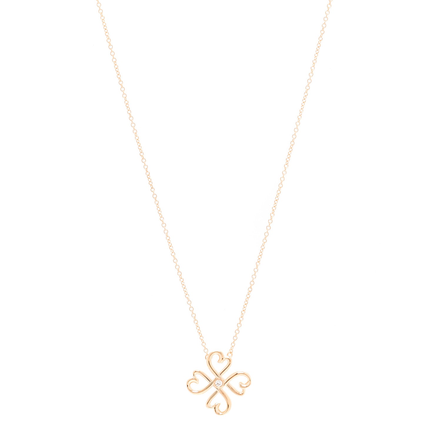Tiffany 18K Rose Gold Diamond Paloma Picasso Loving Heart Pendant Necklace 2 of 4