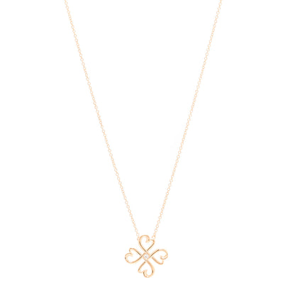 Tiffany 18K Rose Gold Diamond Paloma Picasso Loving Heart Pendant Necklace 2 of 4
