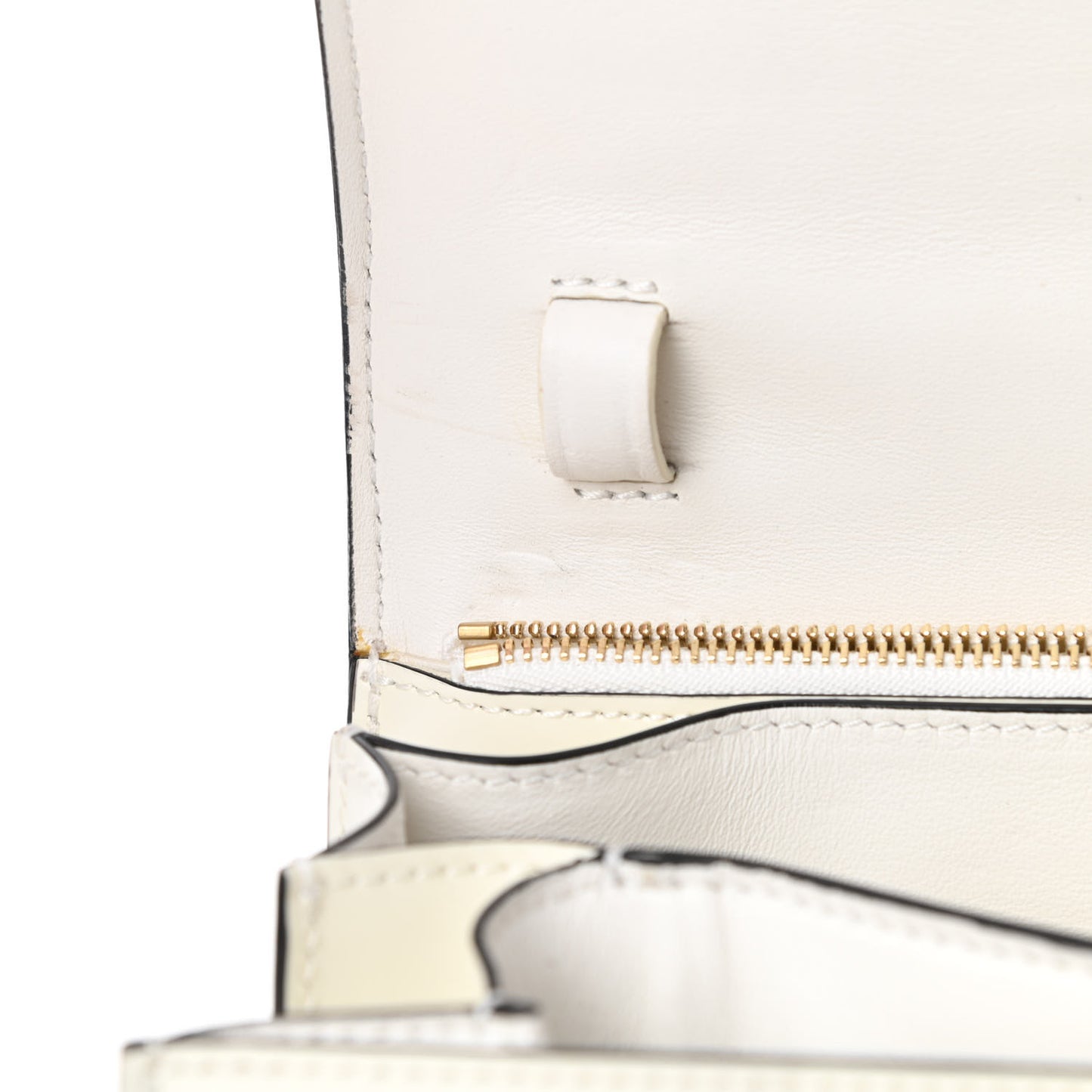 Spazzolato Calfskin Medium Classic Box Flap Bag White
