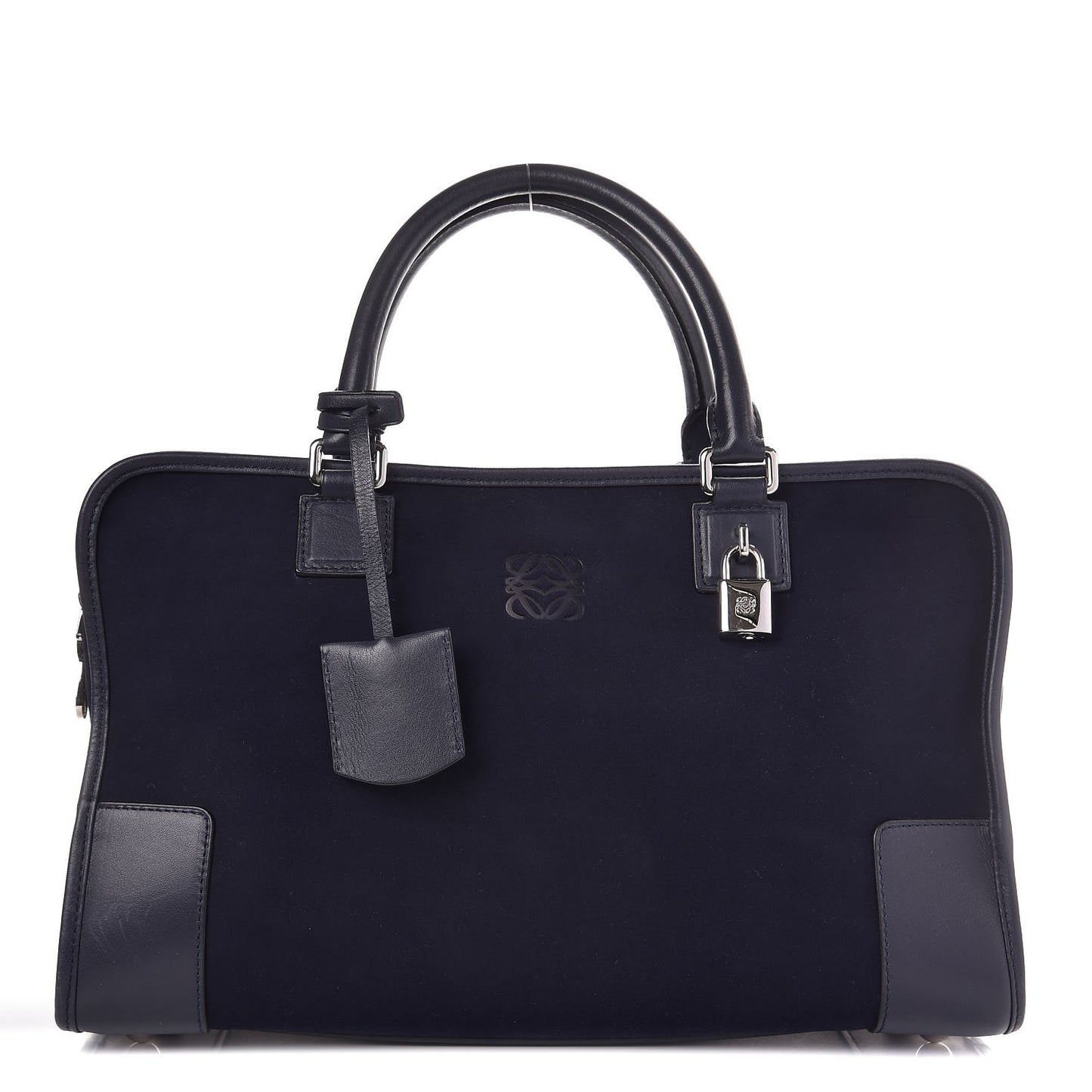 Denim-Effect Suede Calfskin Amazona Midnight Blue