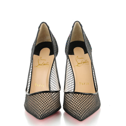 Christian Louboutin Fishnet Glitter Follies Lace 100 Pumps 37 Black 2 of 8